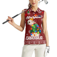 Chihuahua Dog Attitude Christmas Women Sleeveless Polo Shirt Xmas Holiday Patterns - Wonder Print Shop