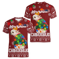 Chihuahua Dog Attitude Christmas Women V-Neck T-Shirt Xmas Holiday Patterns - Wonder Print Shop