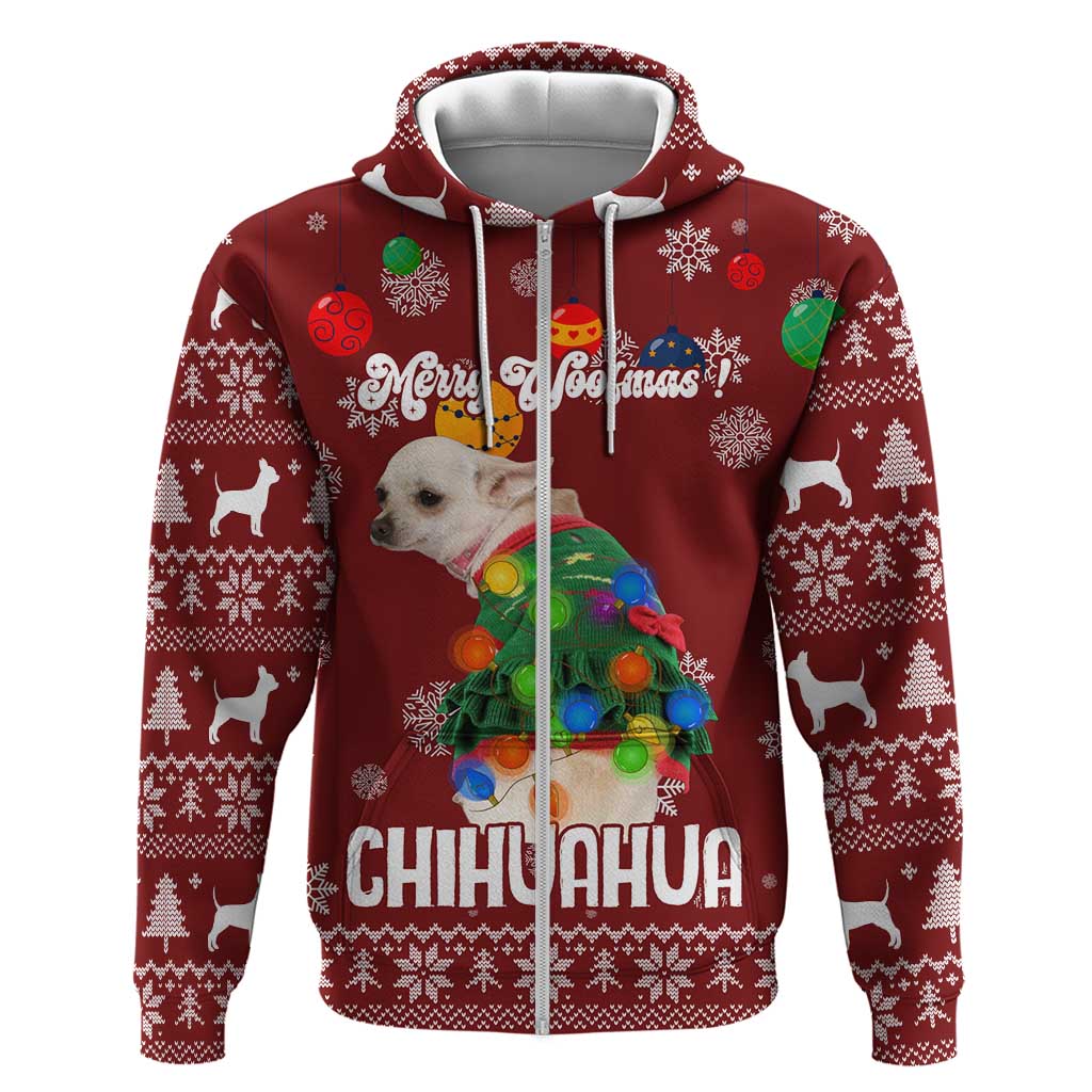 Chihuahua Dog Attitude Christmas Zip Hoodie Xmas Holiday Patterns - Wonder Print Shop