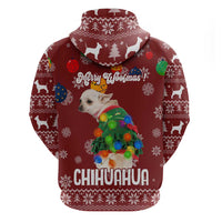 Chihuahua Dog Attitude Christmas Zip Hoodie Xmas Holiday Patterns - Wonder Print Shop