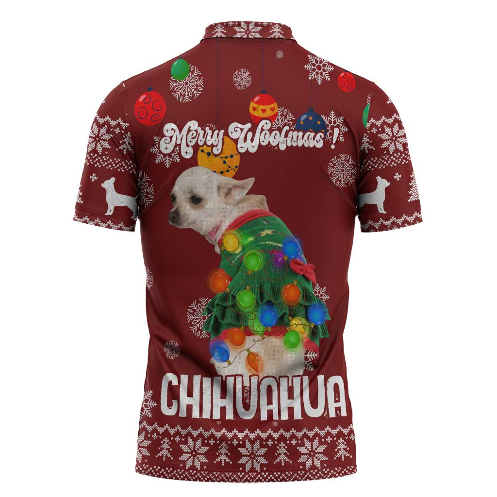 Chihuahua Dog Attitude Christmas Zipper Polo Shirt Xmas Holiday Patterns - Wonder Print Shop