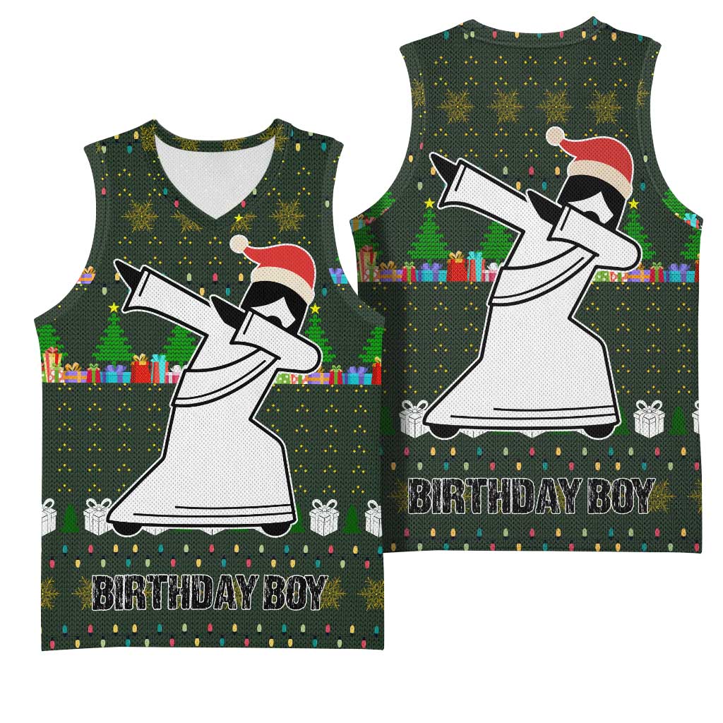 Jesus Birthday Boy Christmas Basketball Jersey Funny Xmas Holiday Patterns - Wonder Print Shop
