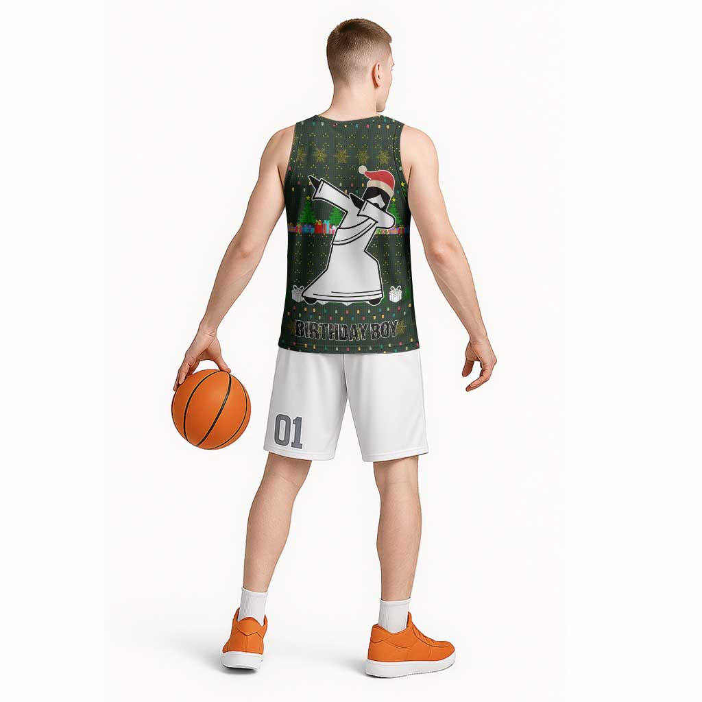 Jesus Birthday Boy Christmas Basketball Jersey Funny Xmas Holiday Patterns - Wonder Print Shop
