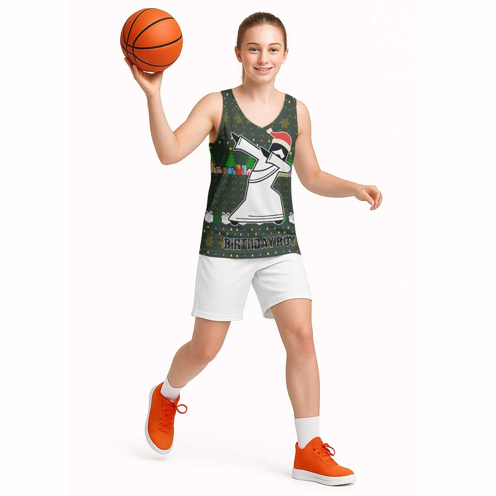 Jesus Birthday Boy Christmas Basketball Jersey Funny Xmas Holiday Patterns - Wonder Print Shop