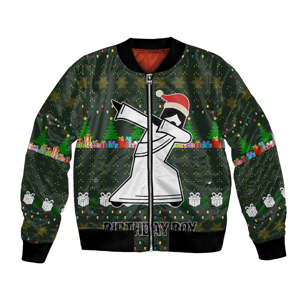 Jesus Birthday Boy Christmas Bomber Jacket Funny Xmas Holiday Patterns - Wonder Print Shop