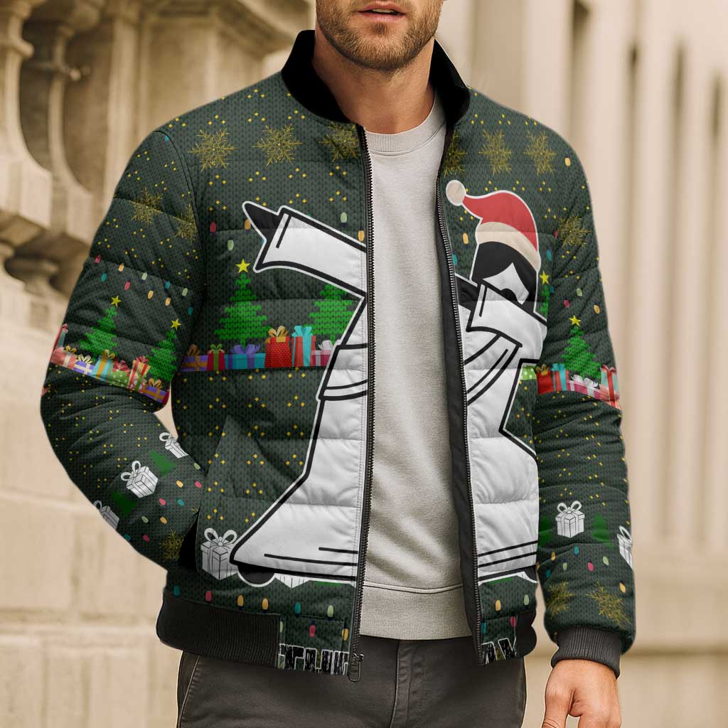 Jesus Birthday Boy Christmas Bomber Puffer Jacket Funny Xmas Holiday Patterns - Wonder Print Shop