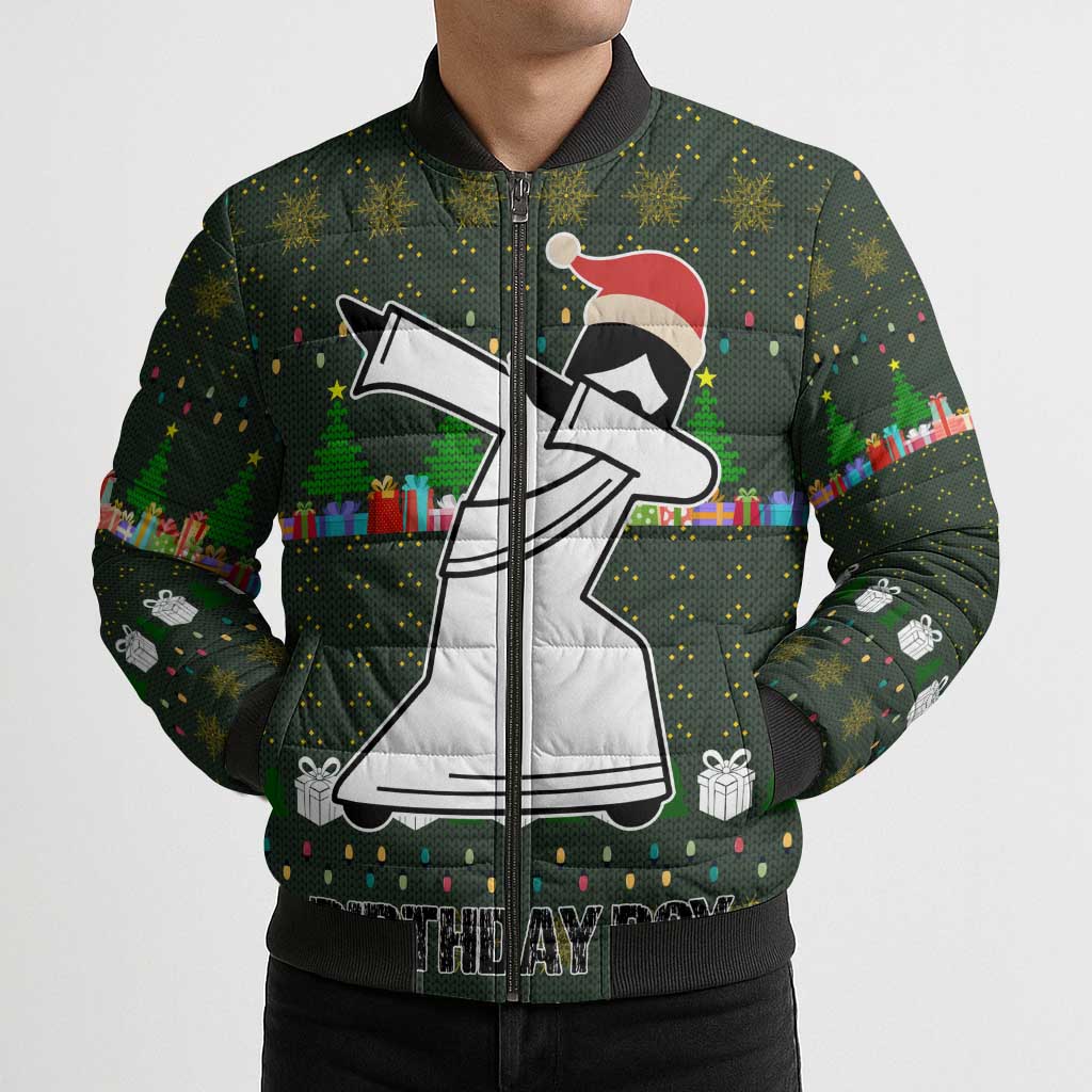 Jesus Birthday Boy Christmas Bomber Puffer Jacket Funny Xmas Holiday Patterns - Wonder Print Shop