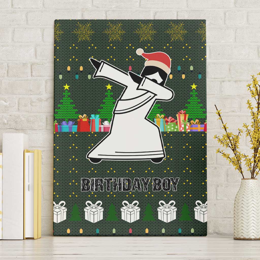 Jesus Birthday Boy Christmas Canvas Wall Art Funny Xmas Holiday Patterns - Wonder Print Shop