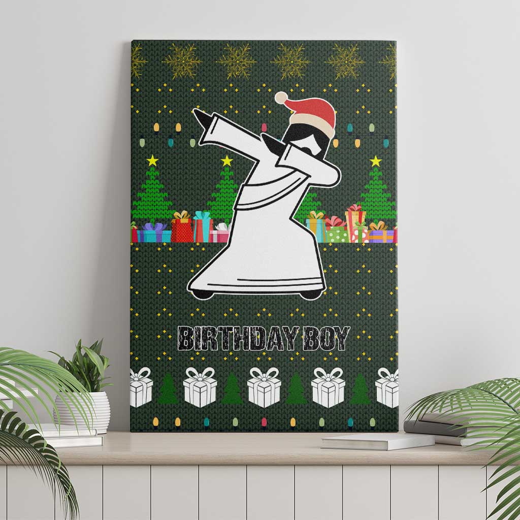 Jesus Birthday Boy Christmas Canvas Wall Art Funny Xmas Holiday Patterns - Wonder Print Shop