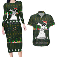 Jesus Birthday Boy Christmas Couples Matching Long Sleeve Bodycon Dress and Hawaiian Shirt Funny Xmas Holiday Patterns - Wonder Print Shop