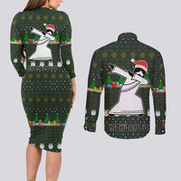 Jesus Birthday Boy Christmas Couples Matching Long Sleeve Bodycon Dress and Long Sleeve Button Shirt Funny Xmas Holiday Patterns - Wonder Print Shop