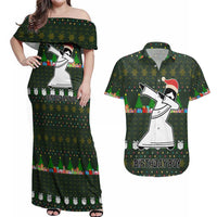 Jesus Birthday Boy Christmas Couples Matching Off Shoulder Maxi Dress and Hawaiian Shirt Funny Xmas Holiday Patterns - Wonder Print Shop