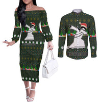 Jesus Birthday Boy Christmas Couples Matching Off The Shoulder Long Sleeve Dress and Long Sleeve Button Shirt Funny Xmas Holiday Patterns - Wonder Print Shop