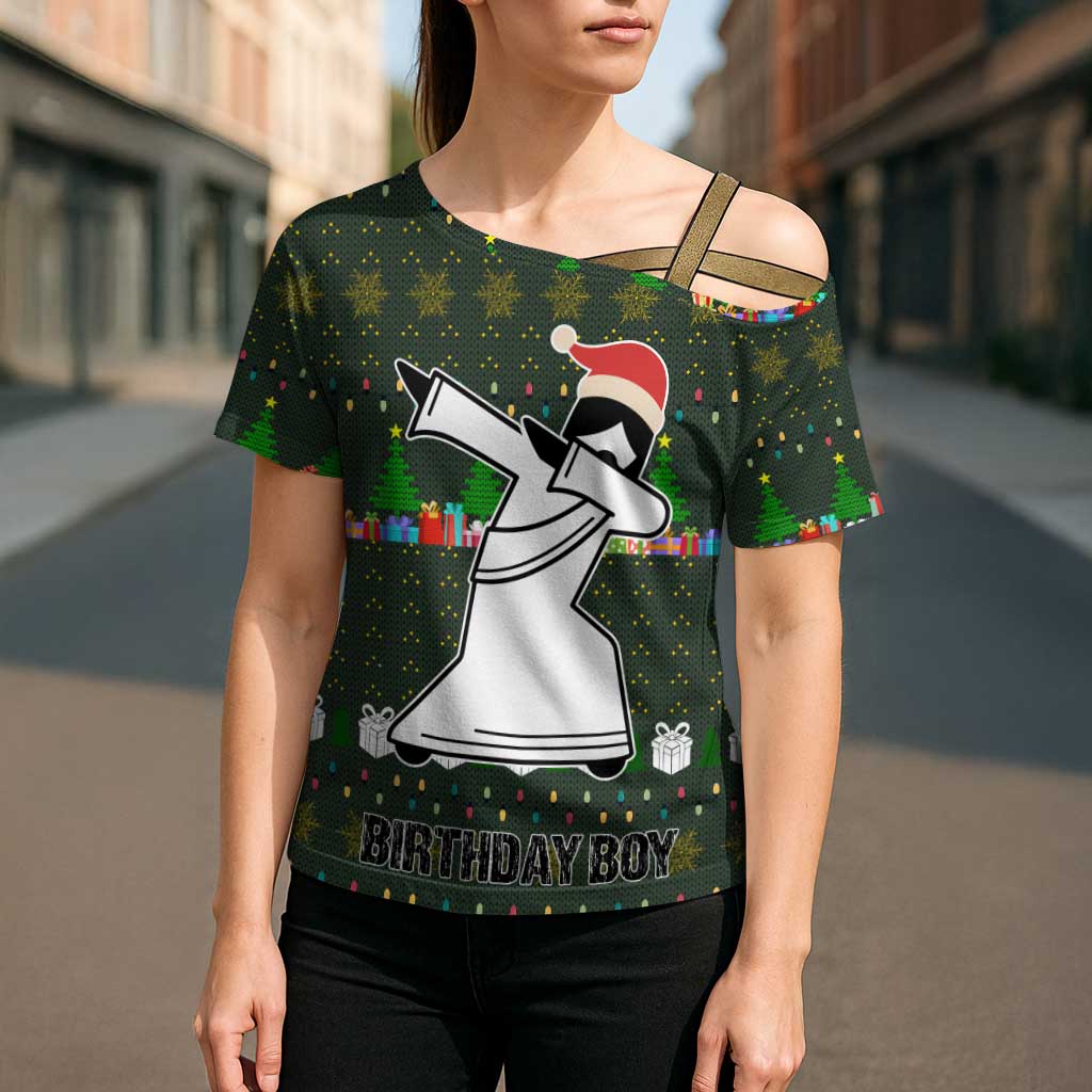 Jesus Birthday Boy Christmas Cross Shoulder Shirt Funny Xmas Holiday Patterns - Wonder Print Shop
