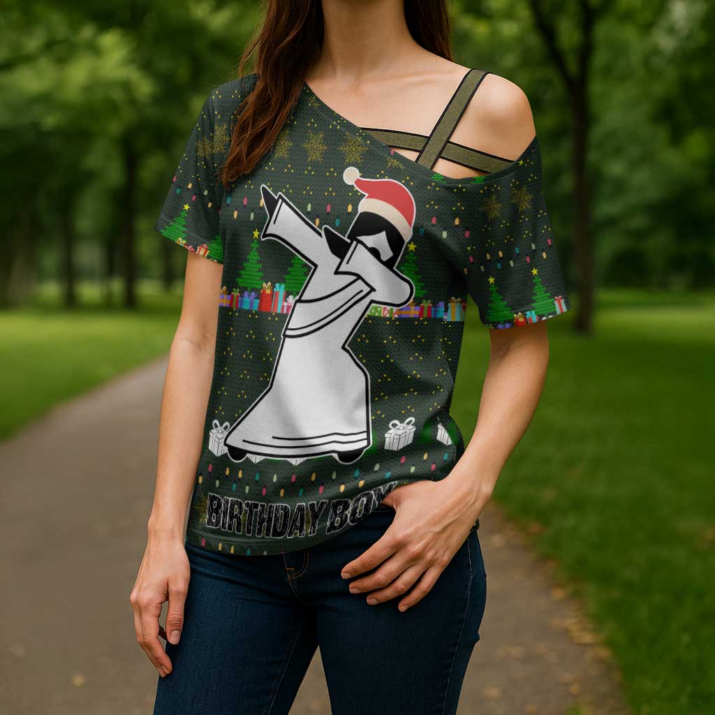 Jesus Birthday Boy Christmas Cross Shoulder Shirt Funny Xmas Holiday Patterns - Wonder Print Shop