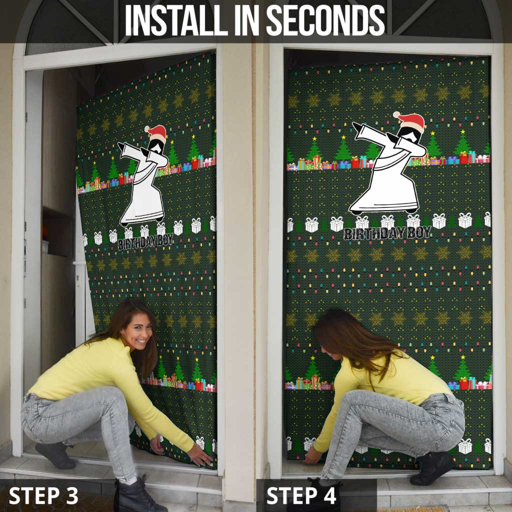 Jesus Birthday Boy Christmas Door Cover Funny Xmas Holiday Patterns - Wonder Print Shop