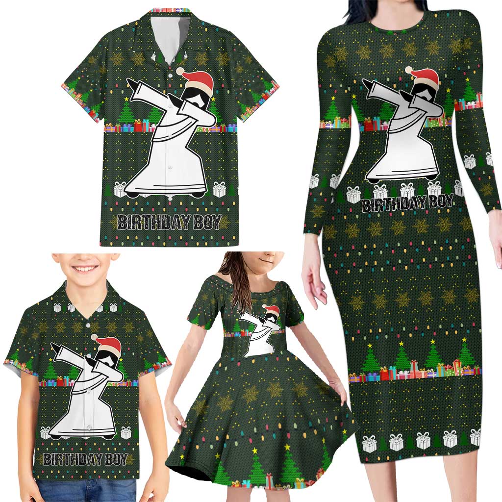 Jesus Birthday Boy Christmas Family Matching Long Sleeve Bodycon Dress and Hawaiian Shirt Funny Xmas Holiday Patterns - Wonder Print Shop