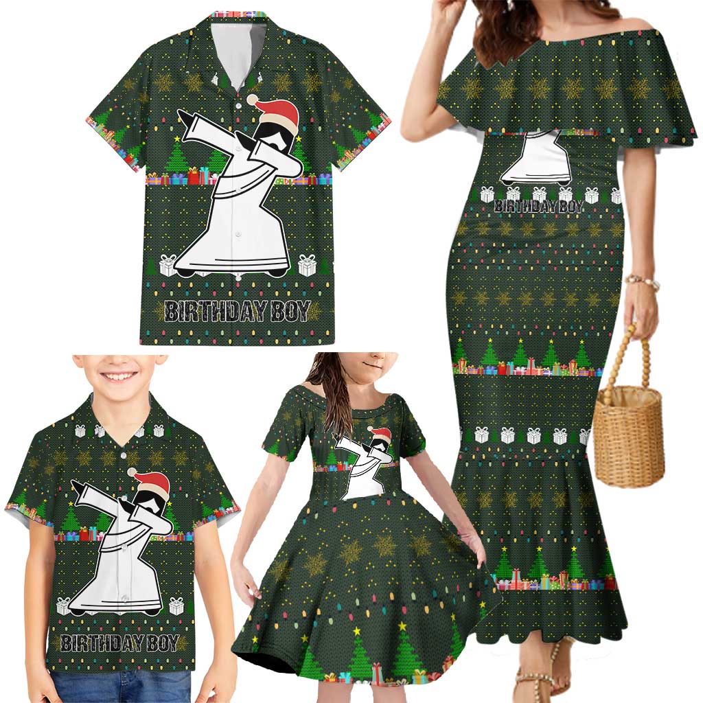 Jesus Birthday Boy Christmas Family Matching Mermaid Dress and Hawaiian Shirt Funny Xmas Holiday Patterns - Wonder Print Shop