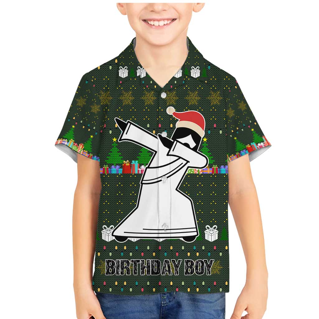 Jesus Birthday Boy Christmas Family Matching Mermaid Dress and Hawaiian Shirt Funny Xmas Holiday Patterns - Wonder Print Shop