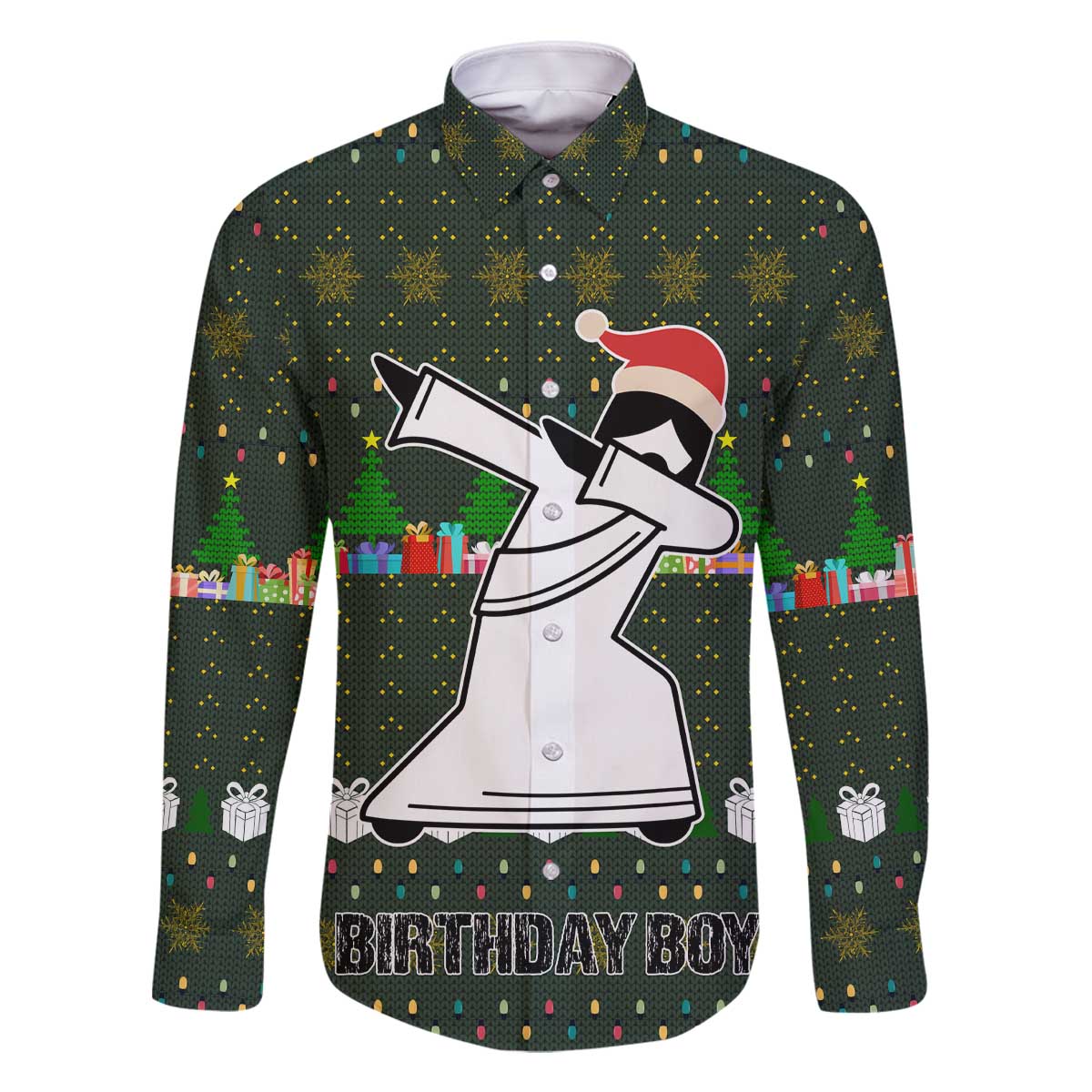 Jesus Birthday Boy Christmas Family Matching Off The Shoulder Long Sleeve Dress and Hawaiian Shirt Funny Xmas Holiday Patterns - Wonder Print Shop