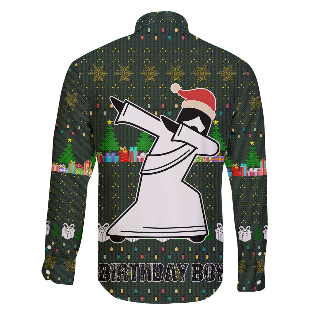 Jesus Birthday Boy Christmas Family Matching Off The Shoulder Long Sleeve Dress and Hawaiian Shirt Funny Xmas Holiday Patterns - Wonder Print Shop