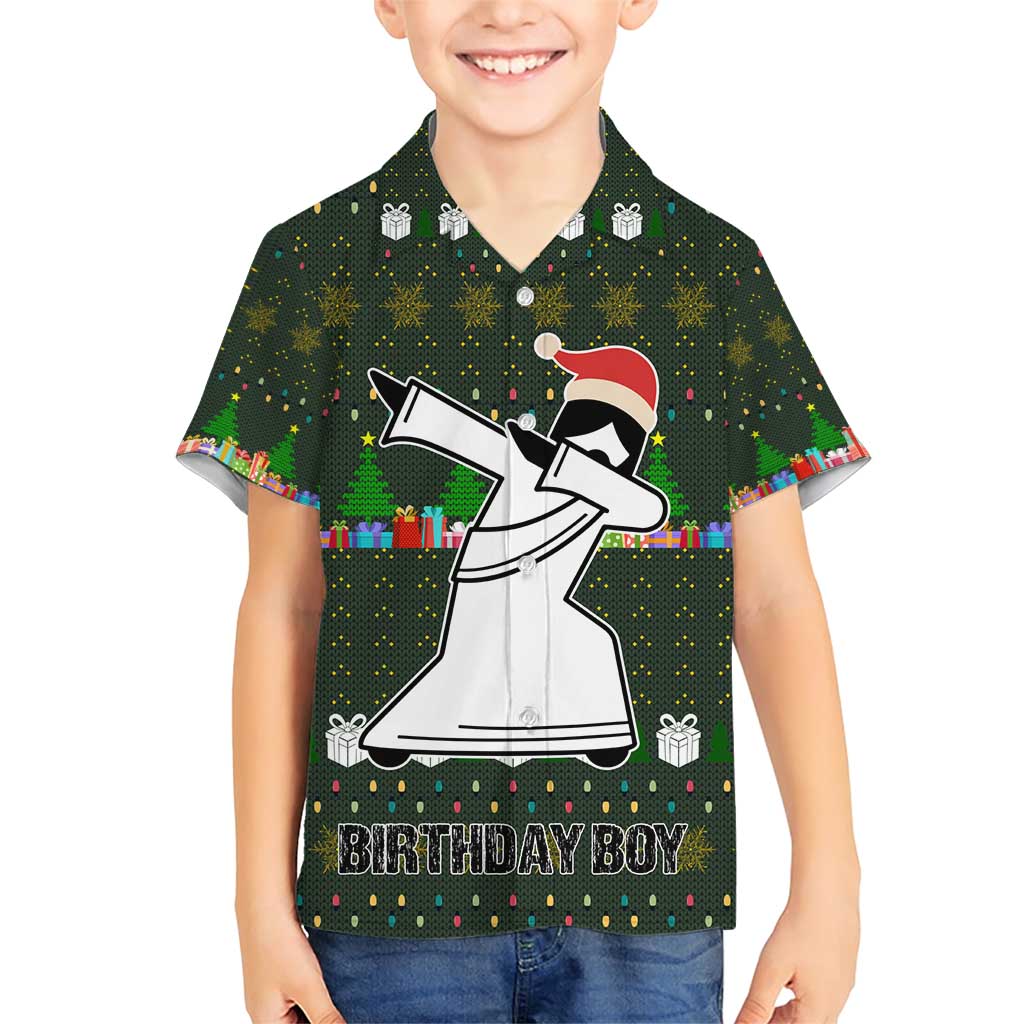 Jesus Birthday Boy Christmas Family Matching Short Sleeve Bodycon Dress and Hawaiian Shirt Funny Xmas Holiday Patterns - Wonder Print Shop