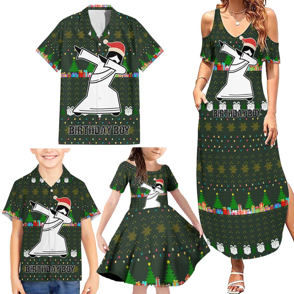 Jesus Birthday Boy Christmas Family Matching Summer Maxi Dress and Hawaiian Shirt Funny Xmas Holiday Patterns - Wonder Print Shop