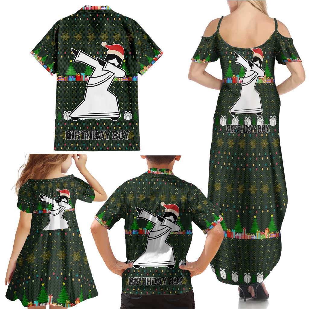 Jesus Birthday Boy Christmas Family Matching Summer Maxi Dress and Hawaiian Shirt Funny Xmas Holiday Patterns - Wonder Print Shop