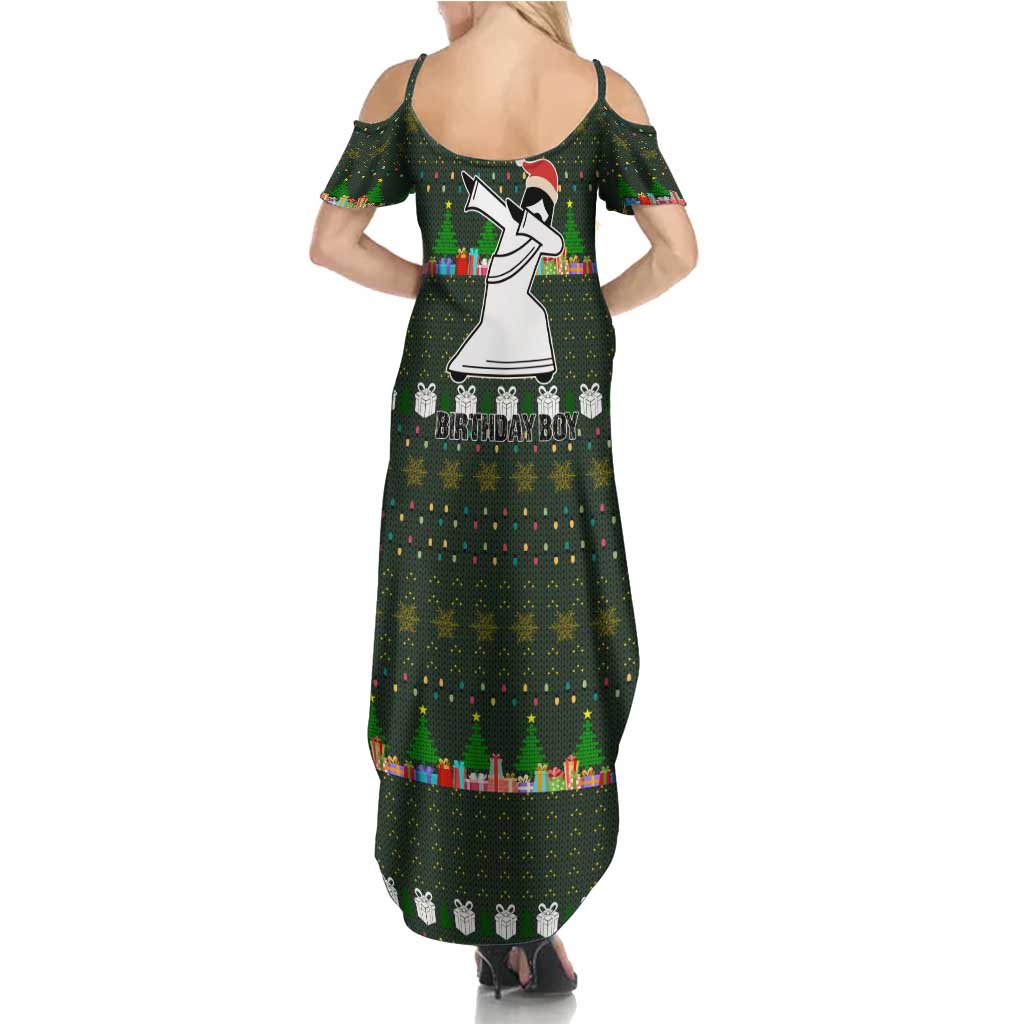 Jesus Birthday Boy Christmas Family Matching Summer Maxi Dress and Hawaiian Shirt Funny Xmas Holiday Patterns - Wonder Print Shop