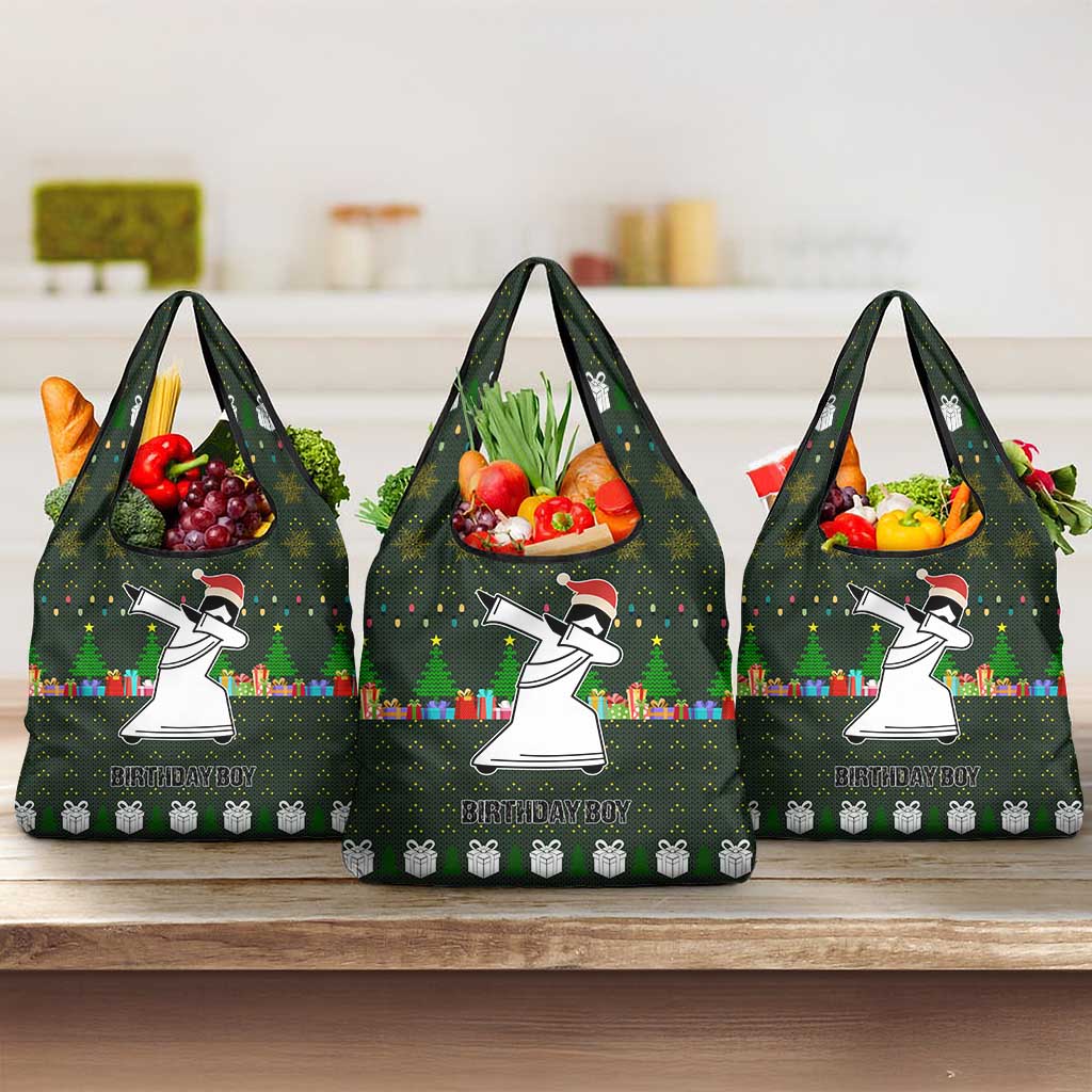Jesus Birthday Boy Christmas Grocery Bag Funny Xmas Holiday Patterns - Wonder Print Shop