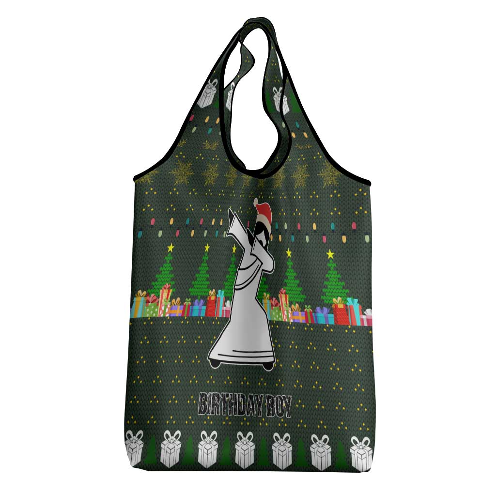 Jesus Birthday Boy Christmas Grocery Bag Funny Xmas Holiday Patterns - Wonder Print Shop