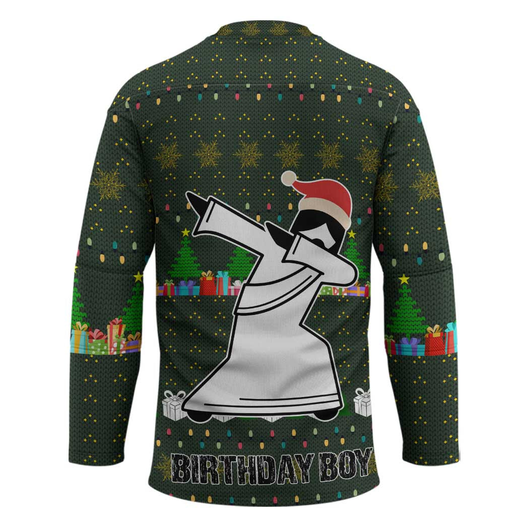 Jesus Birthday Boy Christmas Hockey Jersey Funny Xmas Holiday Patterns - Wonder Print Shop