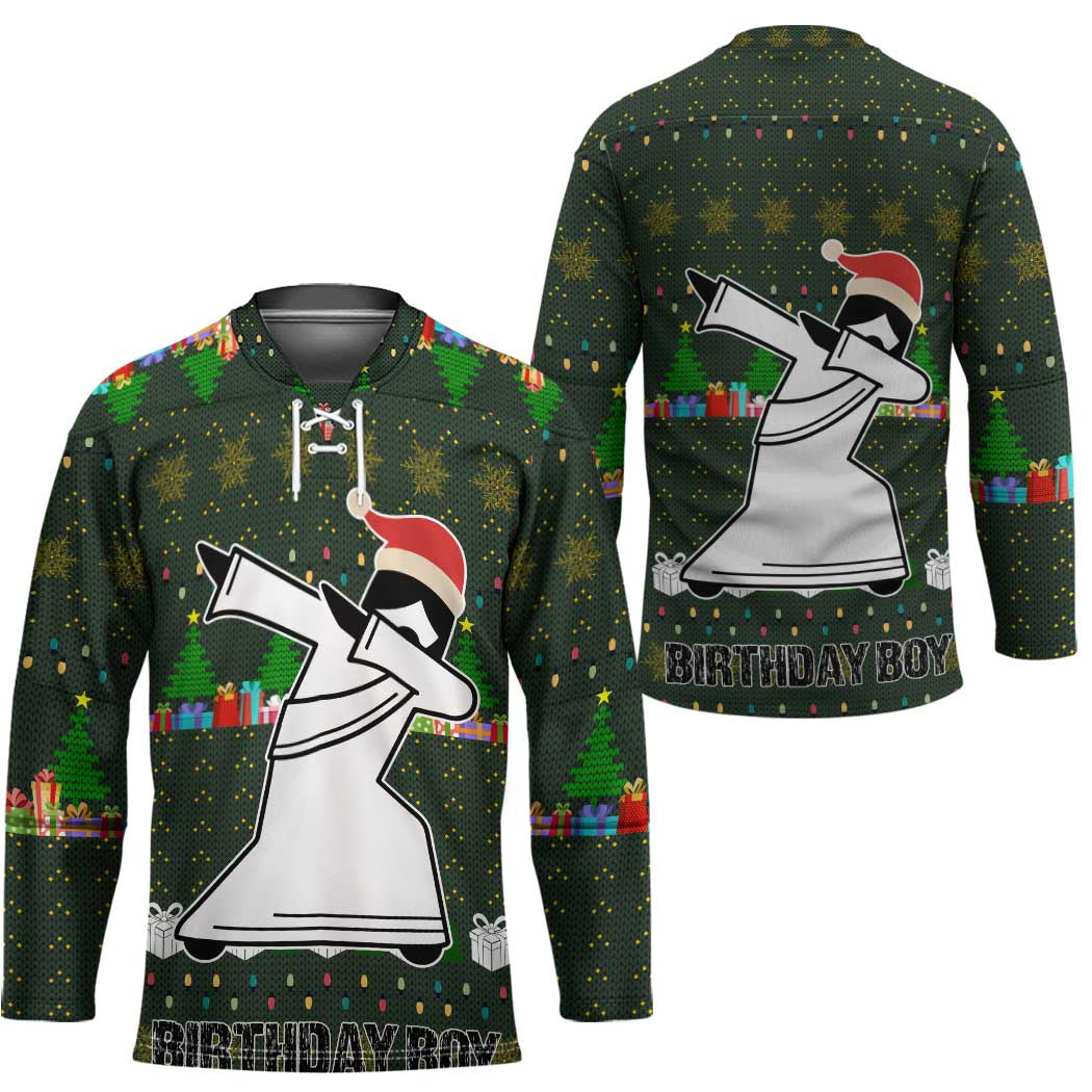 Jesus Birthday Boy Christmas Hockey Jersey Funny Xmas Holiday Patterns - Wonder Print Shop