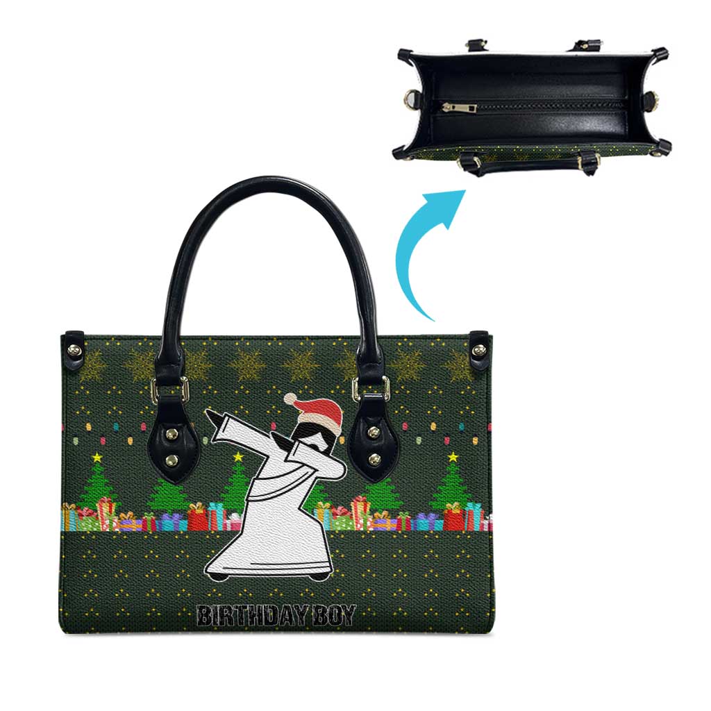Jesus Birthday Boy Christmas Leather Bag Funny Xmas Holiday Patterns - Wonder Print Shop