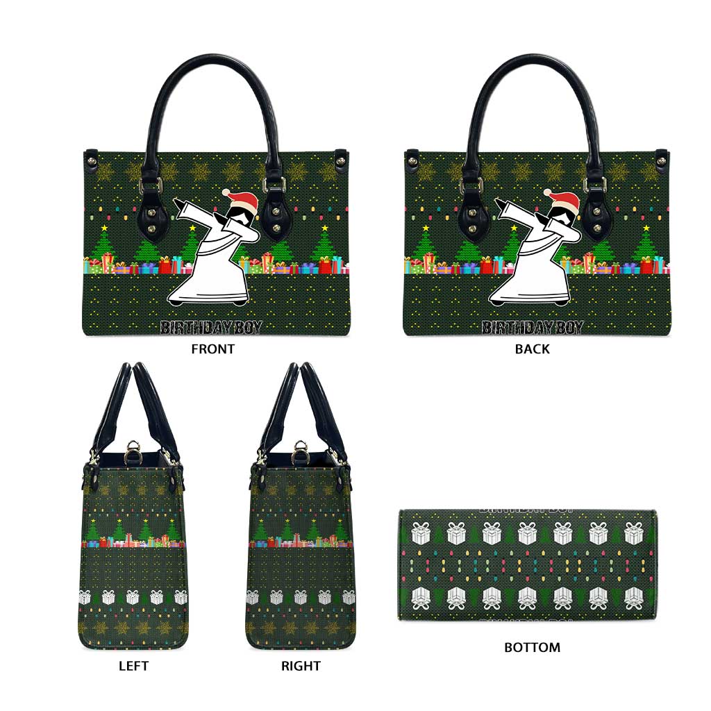 Jesus Birthday Boy Christmas Leather Bag Funny Xmas Holiday Patterns - Wonder Print Shop