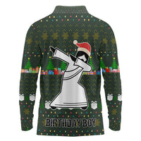 Jesus Birthday Boy Christmas Long Sleeve Polo Shirt Funny Xmas Holiday Patterns - Wonder Print Shop