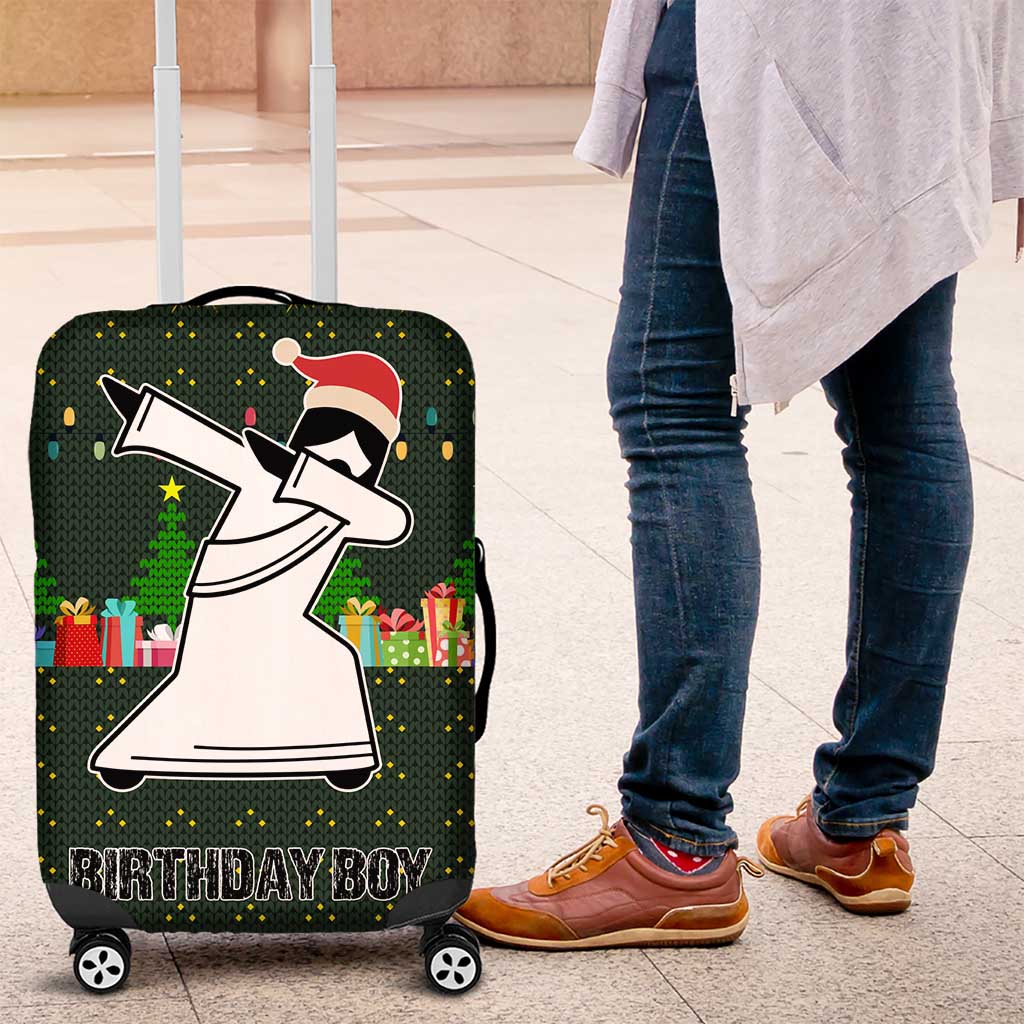 Jesus Birthday Boy Christmas Luggage Cover Funny Xmas Holiday Patterns - Wonder Print Shop