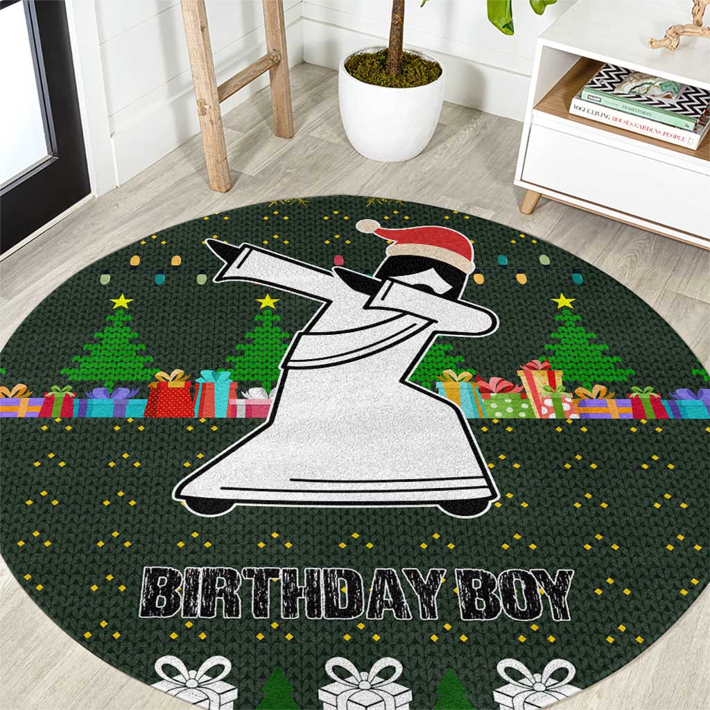 Jesus Birthday Boy Christmas Round Carpet Funny Xmas Holiday Patterns - Wonder Print Shop