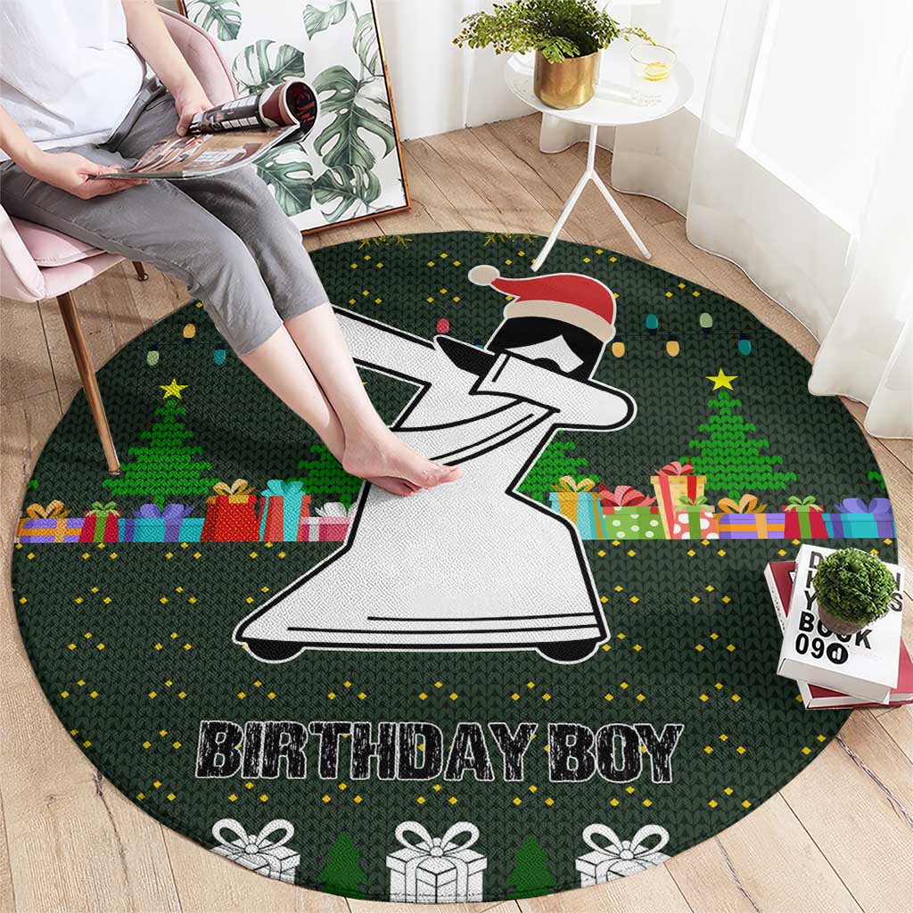 Jesus Birthday Boy Christmas Round Carpet Funny Xmas Holiday Patterns - Wonder Print Shop