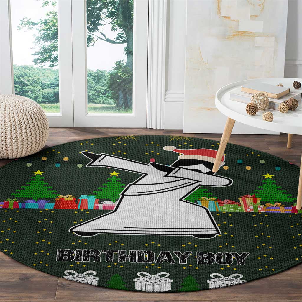 Jesus Birthday Boy Christmas Round Carpet Funny Xmas Holiday Patterns - Wonder Print Shop