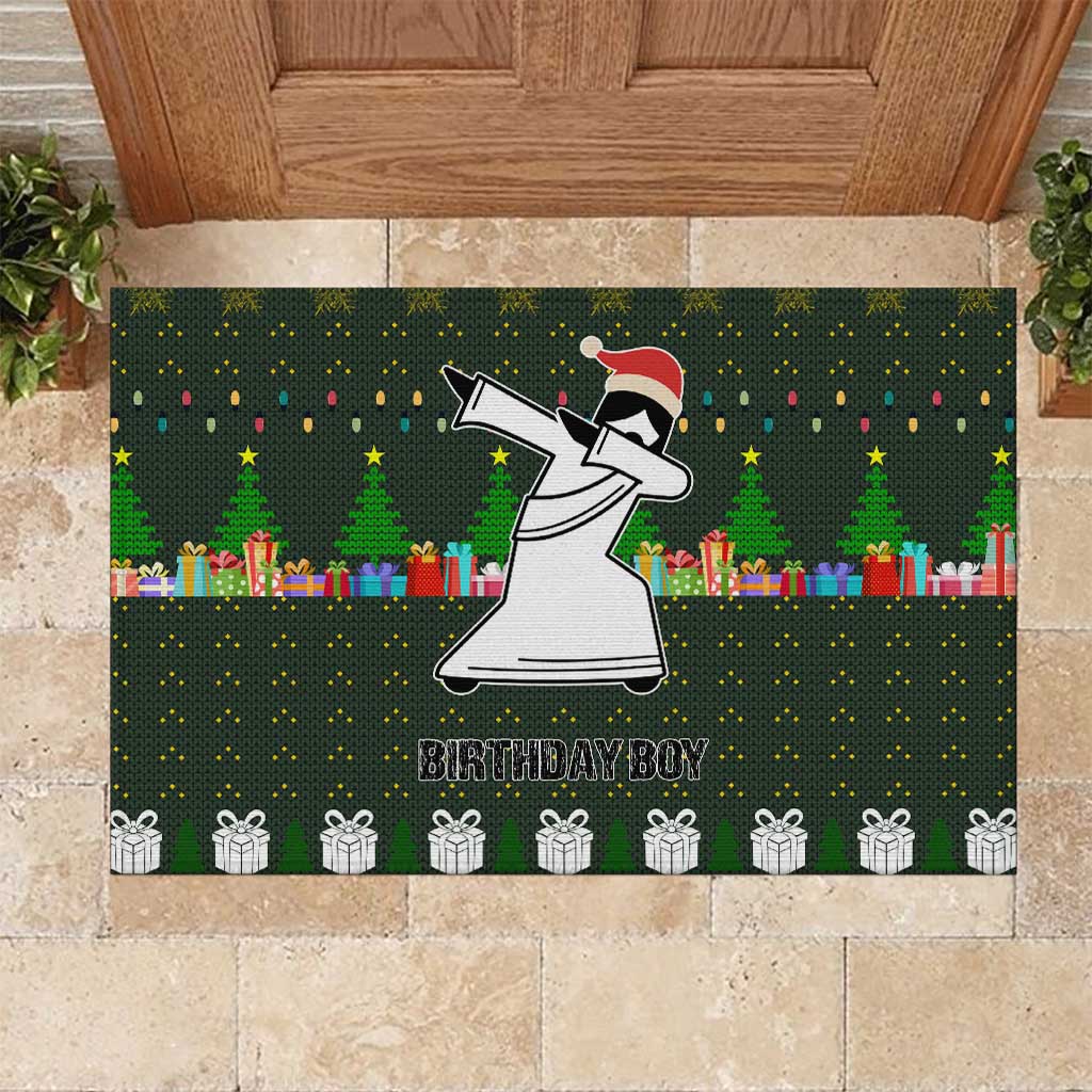 Jesus Birthday Boy Christmas Rubber Doormat Funny Xmas Holiday Patterns - Wonder Print Shop