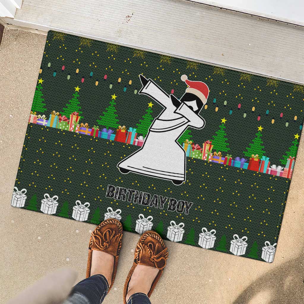 Jesus Birthday Boy Christmas Rubber Doormat Funny Xmas Holiday Patterns - Wonder Print Shop