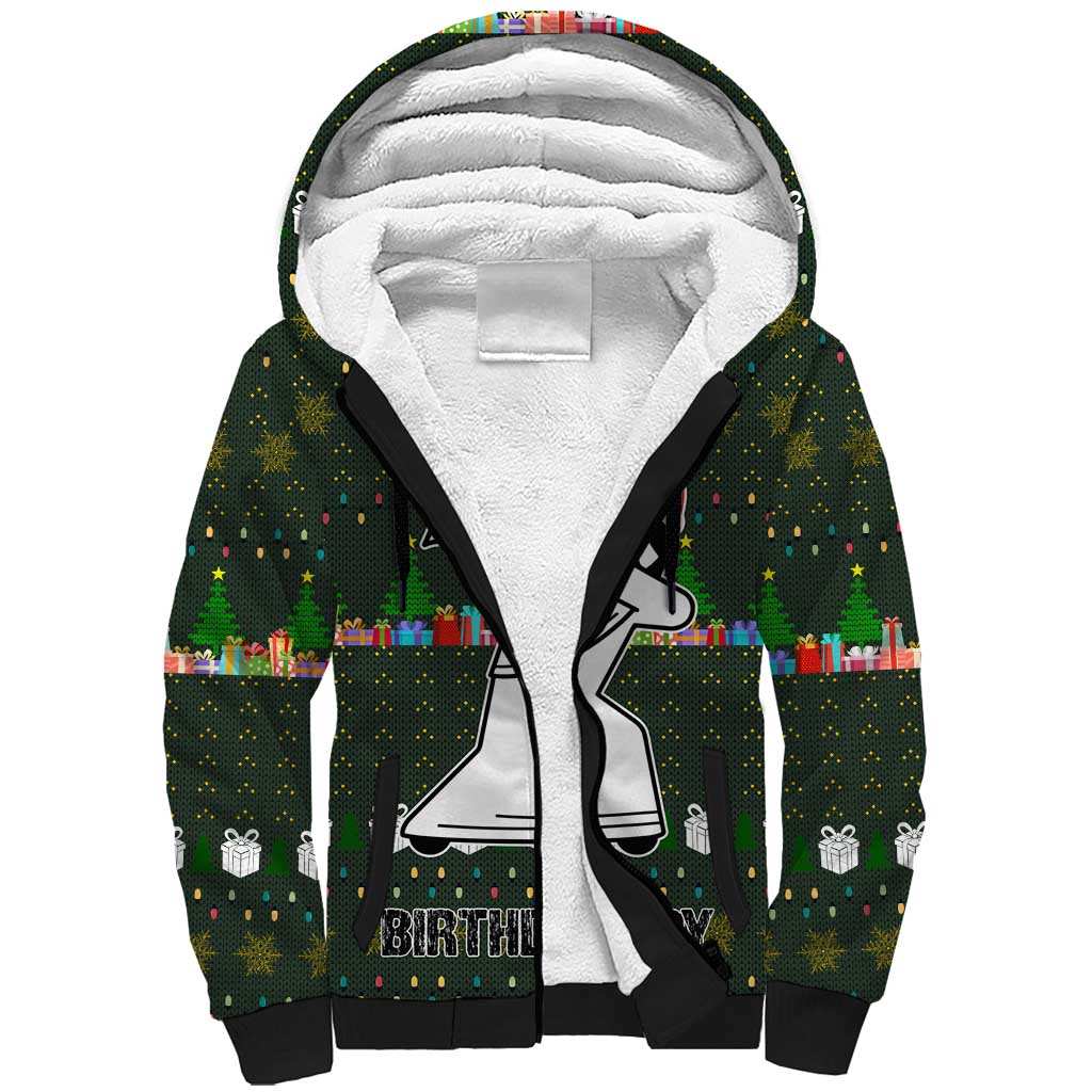 Jesus Birthday Boy Christmas Sherpa Hoodie Funny Xmas Holiday Patterns - Wonder Print Shop