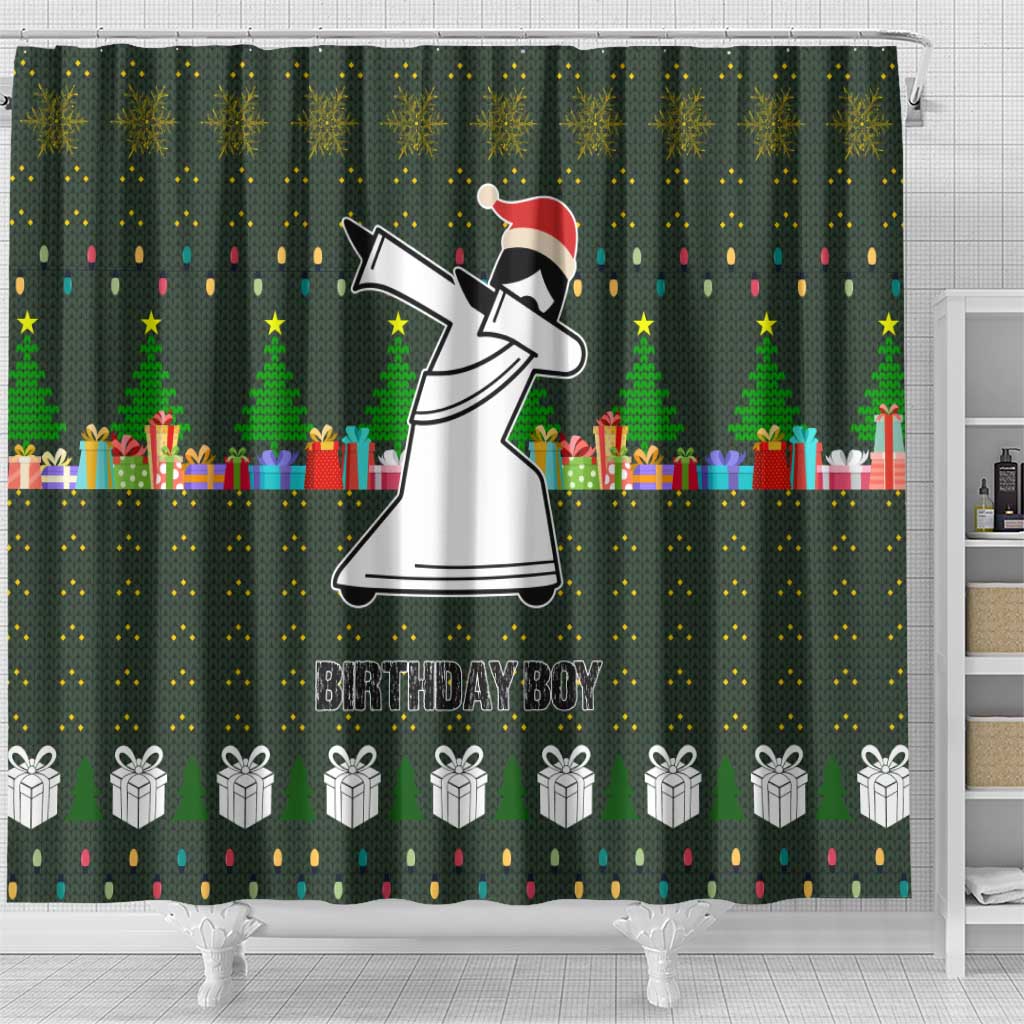 Jesus Birthday Boy Christmas Shower Curtain Funny Xmas Holiday Patterns - Wonder Print Shop