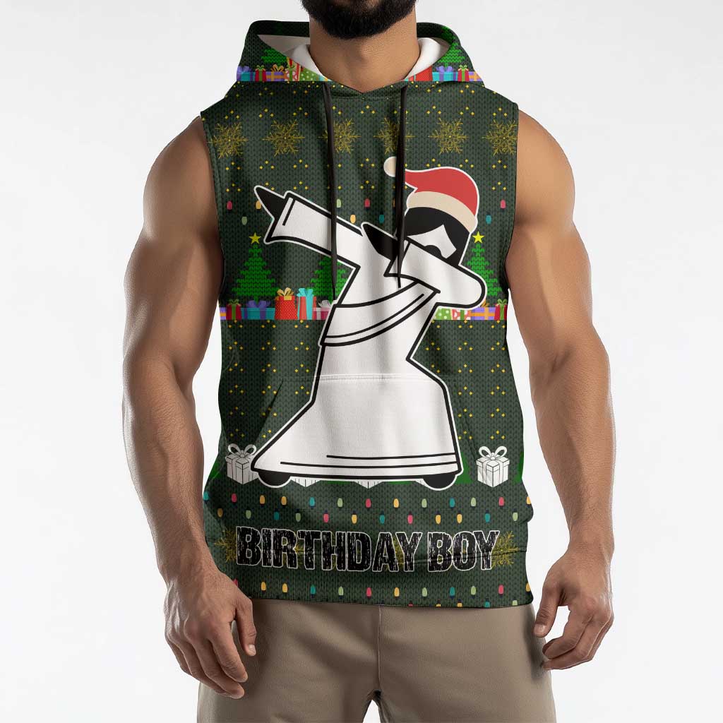 Jesus Birthday Boy Christmas Sleeveless Hoodie Funny Xmas Holiday Patterns - Wonder Print Shop