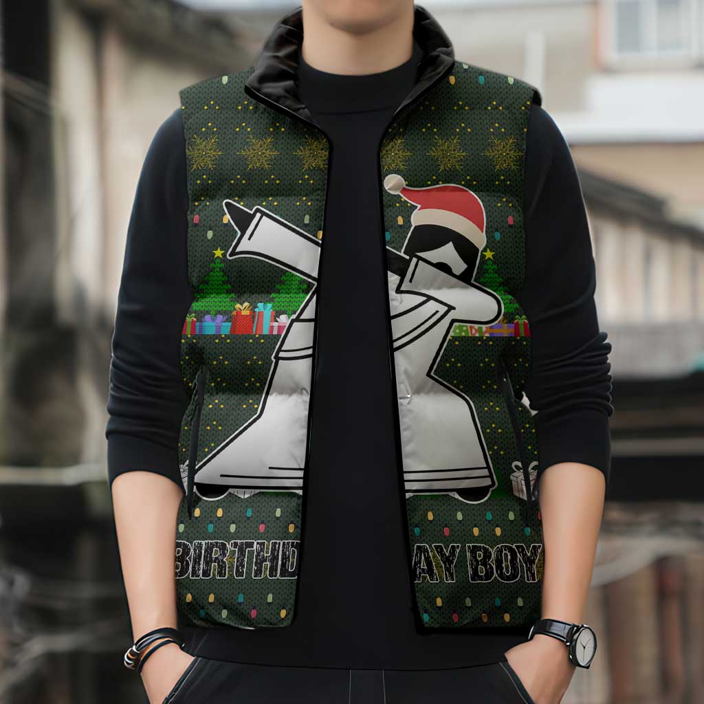 Jesus Birthday Boy Christmas Sleeveless Puffer Jacket Funny Xmas Holiday Patterns - Wonder Print Shop