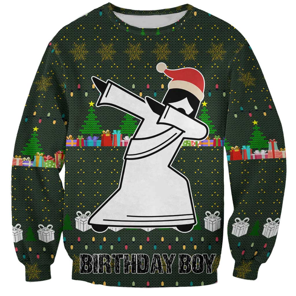 Jesus Birthday Boy Christmas Sweatshirt Funny Xmas Holiday Patterns - Wonder Print Shop