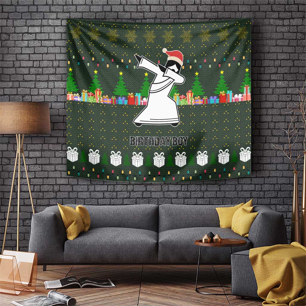 Jesus Birthday Boy Christmas Tapestry Funny Xmas Holiday Patterns - Wonder Print Shop