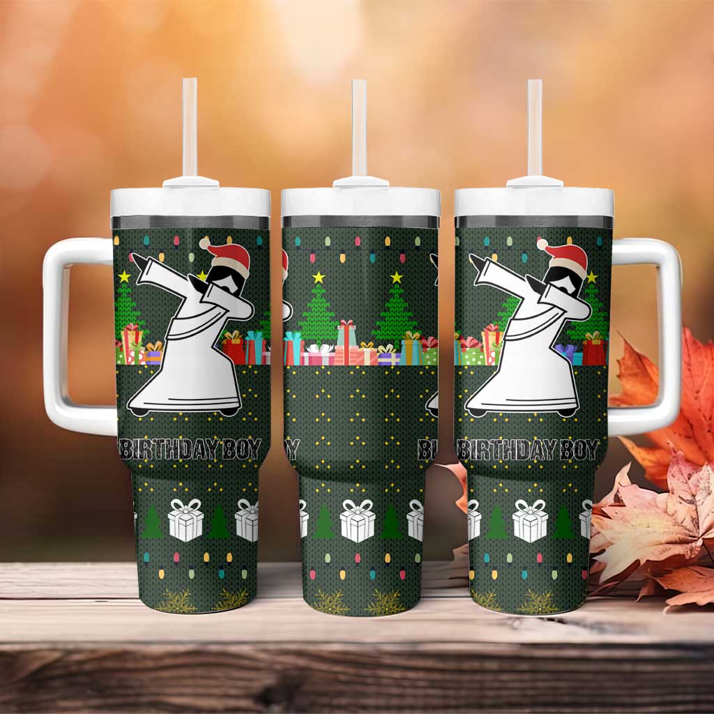 Jesus Birthday Boy Christmas Tumbler With Handle Funny Xmas Holiday Patterns - Wonder Print Shop