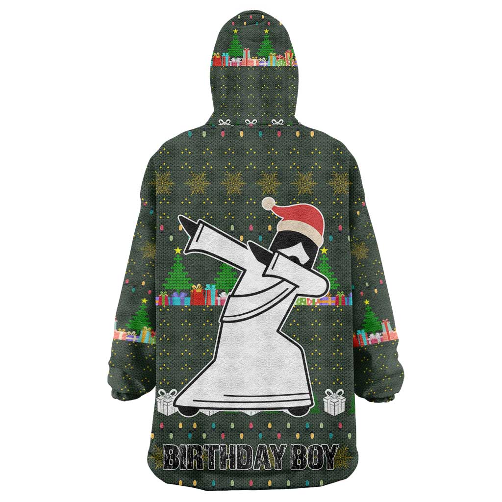 Jesus Birthday Boy Christmas Wearable Blanket Hoodie Funny Xmas Holiday Patterns - Wonder Print Shop